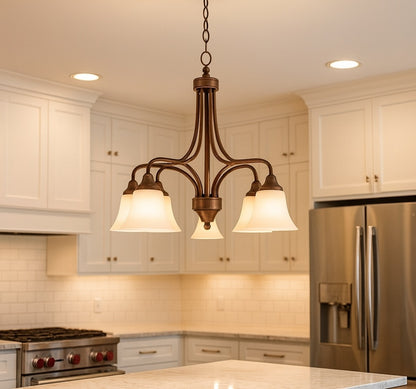 Sunset 5-Light Darby Chandelier 100W MB Provincial Bronze - F18056-64