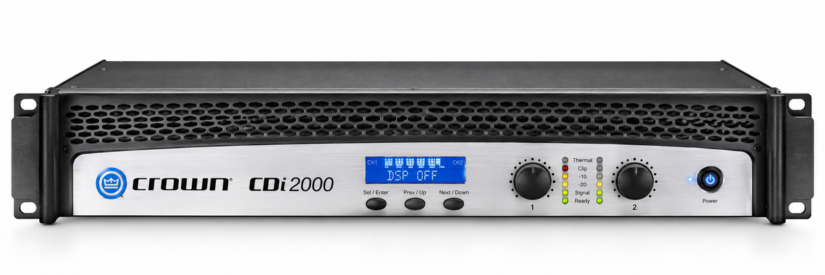 Crown Audio CDi 2000 Two-Channel Commercial Amplifier 800W/Channel at 4 Ohms, 70V/140V