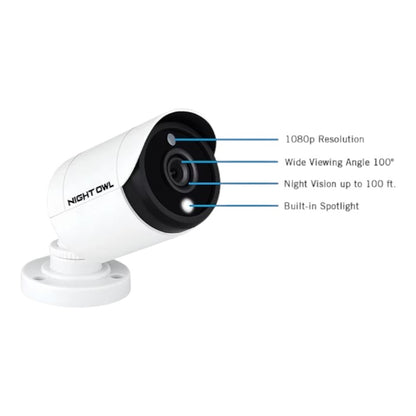 Night Owl 16-Ch 10-Camera 1080p Wired Security System, 1TB HDD DVR CL-C2-16101L