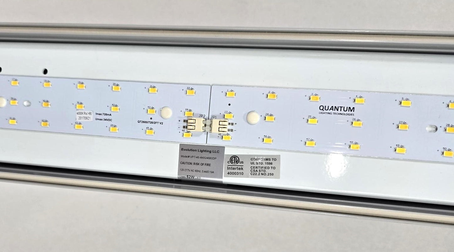 Elecrtrix 46" LED Polycarbonate Vapor Tight Fixture 4680LM VPT-46-4K52-4680-DP