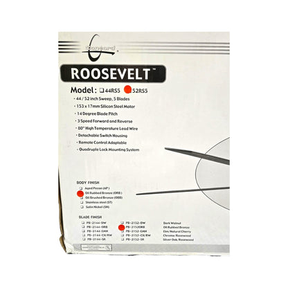 Concord Fans Contemporary 52" Roosevelt Oil Rubbed Bronze Ceiling Fan 52RS5ORB