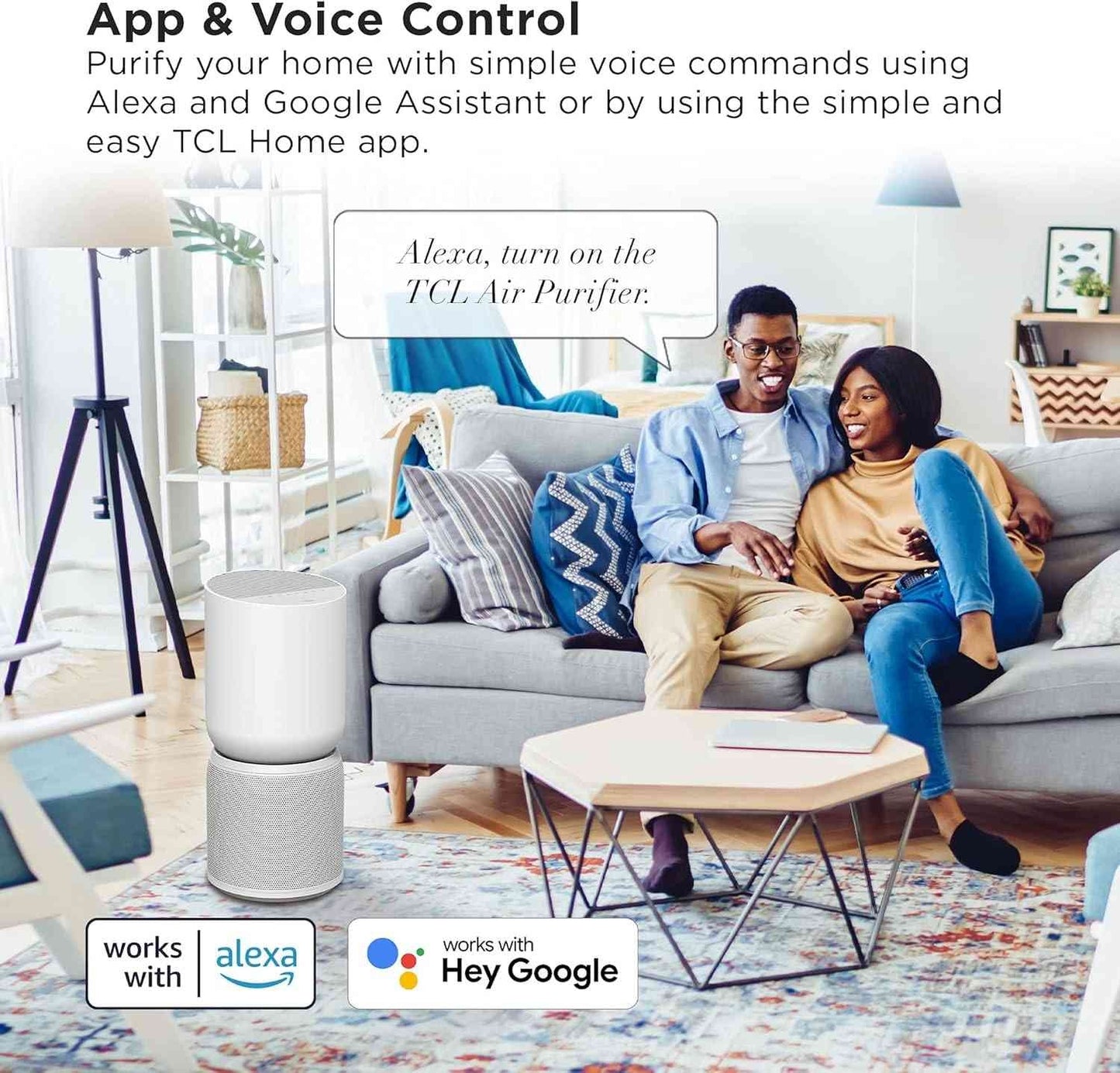 TCL Breeva A5 Smart Air Purifier with 5-Stage Clean, True HEPA (H13), Removes 99.97% of Dust/Bacteria/Odors & More, App & Voice Control, Auto Shield, Ultra-Quiet, White A515W