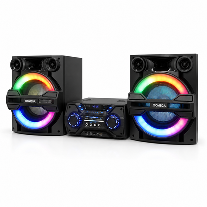 Omega DVD-5133 Micro Hi-Fi System Black Compact CD DVD Player Stereo Speakers