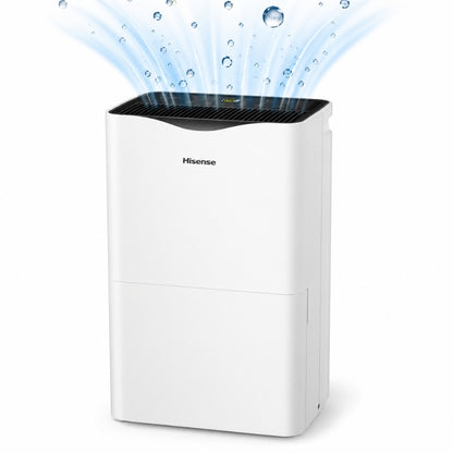 Hisense 50 Pint Dehumidifier 300 sq. ft Slide-out Bucket with Easy-carry Handle, 3 Speeds (Lo, Hi, Auto), Up to 4500 sq ft., Auto shut-off, Quiet 48 dB, 115v, - DH5023KP