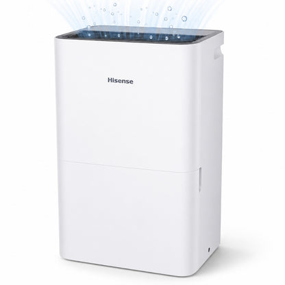 Hisense 50 Pint 3-Speeds Dehumidifier up to 4500 sq ft - DH7021K1W, 3 Modes/3 Fan Speed, 3 Modes (Auto, Continuous, Manual) - 48 dB(A) sound
