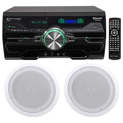 Technical Pro DV4000 4000W Home Theater DVD Receiver+2 8" Ceiling Speakers