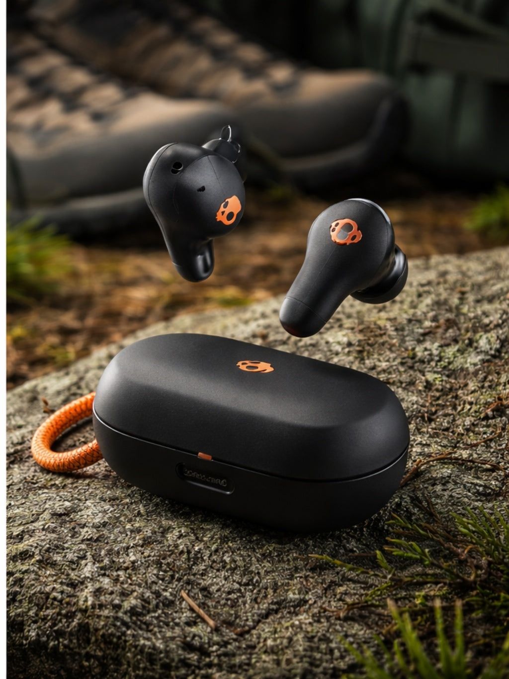 Skullcandy Sesh ANC Noise-Canceling True Wireless Earbuds Black and Orange S2SAW-S749