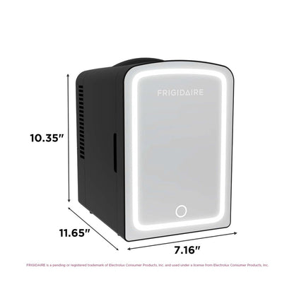 Frigidaire Skincare Cooler with Lighted Mirror Make-Up Door, Black EFBF9008-BLACK