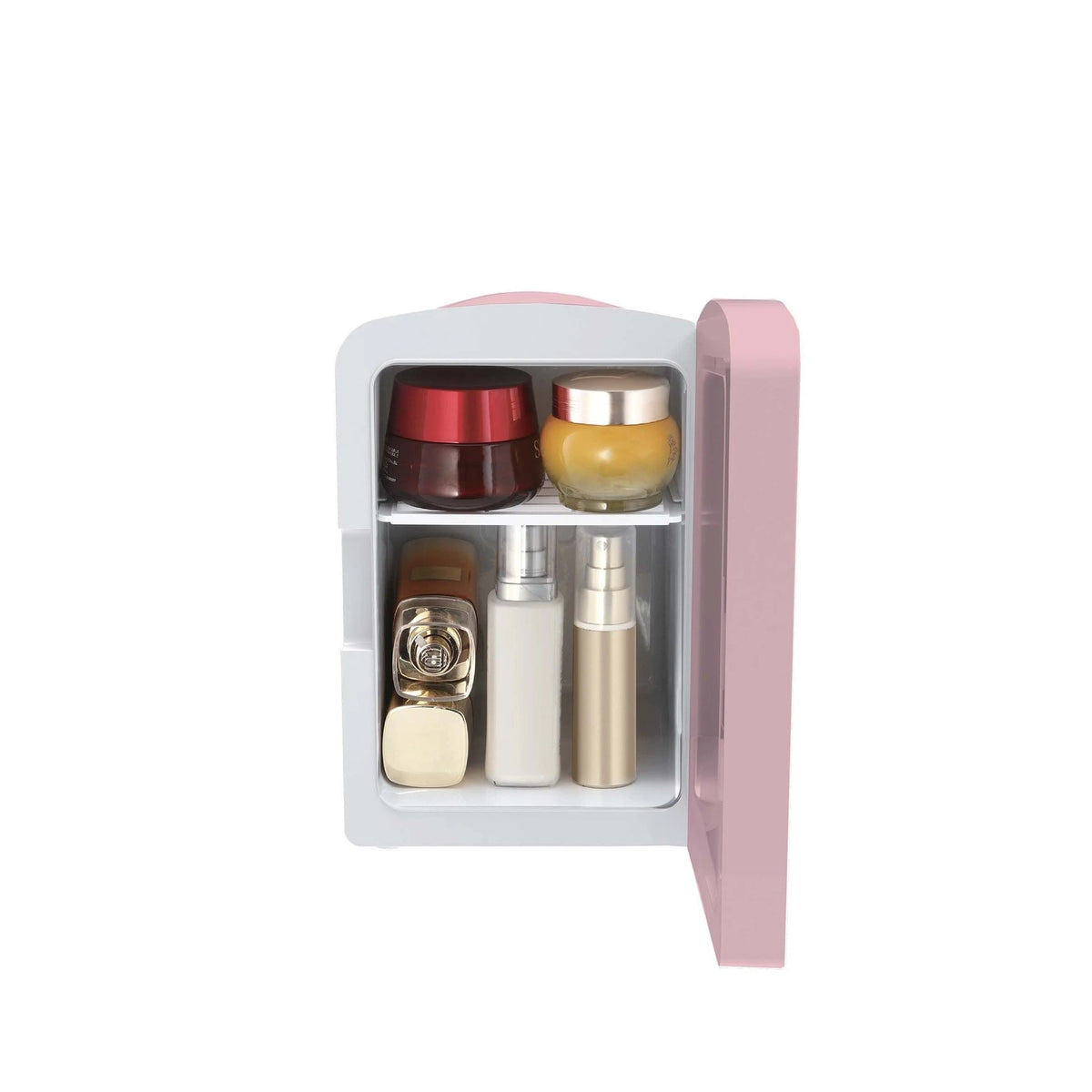Frigidaire Skincare Cooler with Lighted Mirror Make-Up Door, Pink EFBF9008-PINK