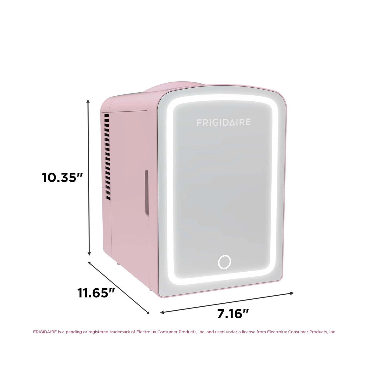 Frigidaire Skincare Cooler with Lighted Mirror Make-Up Door, Pink EFBF9008-PINK