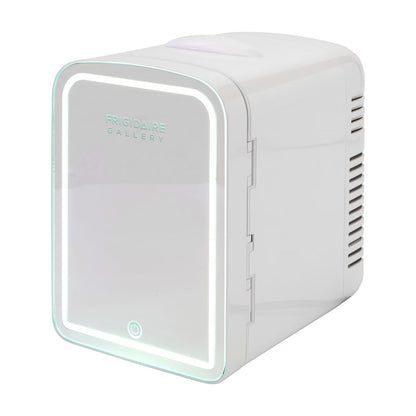 Frigidaire Skincare Cooler with Lighted Mirror Make-Up Door, White EFBF9008-WHITE