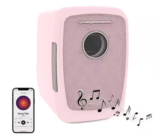 Frigidaire 9-Can/6L Retro Mini Fridge Bluetooth Pink EFMIS176-PINK, Includes 110V home power cord & 12V DC car adapter