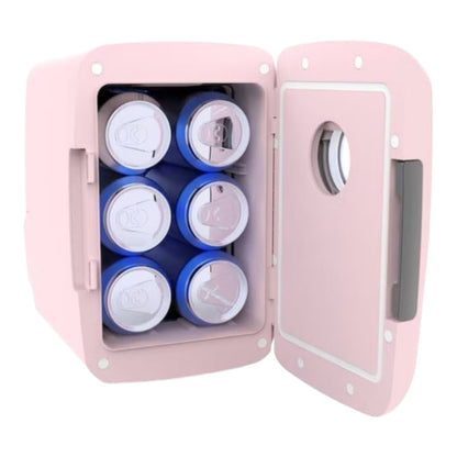 Frigidaire 9-Can/6L Retro Mini Fridge Bluetooth Pink EFMIS176-PINK, Includes 110V home power cord & 12V DC car adapter