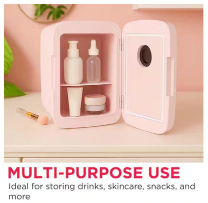 Frigidaire 9-Can/6L Retro Mini Fridge Bluetooth Pink EFMIS176-PINK, Includes 110V home power cord & 12V DC car adapter