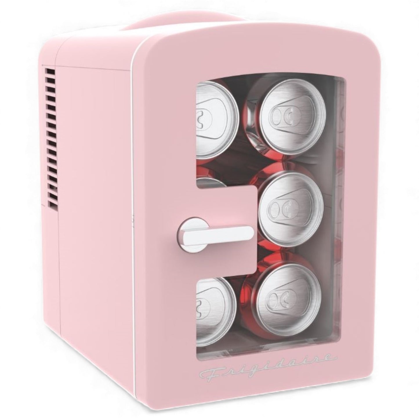 Frigidaire 18 in. 6-Can 4-Liter Mini Beverage Cooler in Pink EFMIS186-B-PINK, Includes 110V home power cord & 12V DC car adapter