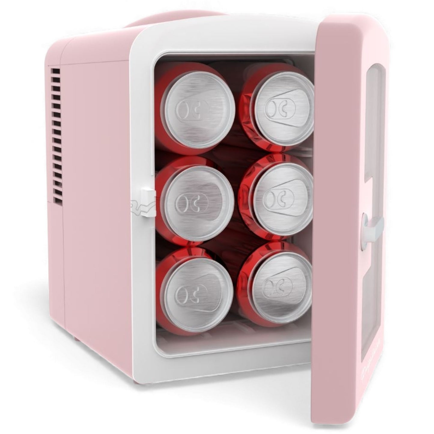 Frigidaire 18 in. 6-Can 4-Liter Mini Beverage Cooler in Pink EFMIS186-B-PINK, Includes 110V home power cord & 12V DC car adapter