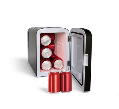 Frigidaire 9-Can or 6L Beauty Light Up Mini Refrigerator EFMIS209-BLACK, Includes 12V DC car adapter & 110v home power cord