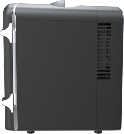 Frigidaire 6 Can/4L Mini Personal Retro Fridge Cooler, Plugs into an AC (home) outlet and comes with a 12V car adapter. - EFMIS229-BLACK