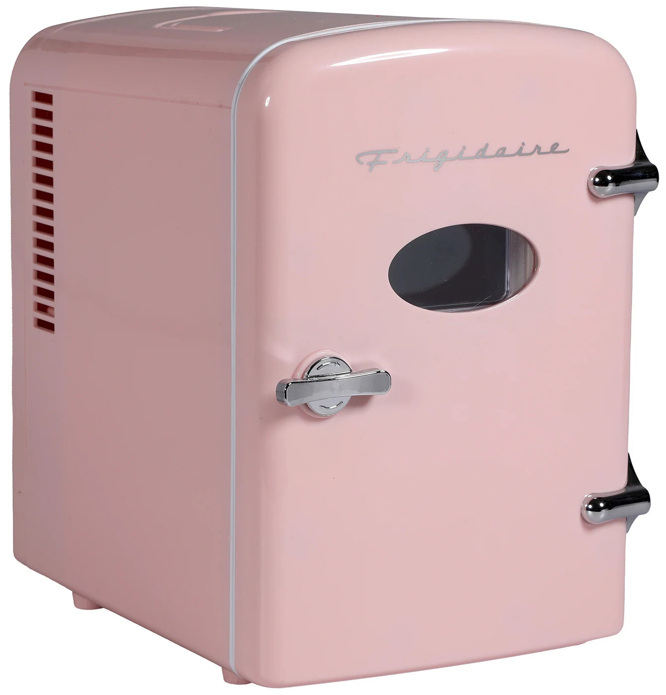 Frigidaire 6-Cans/4L Mini Retro Mini Refrigerator in Pink EFMIS229-PINK, Includes 110V home power cord & 12V DC car adapter