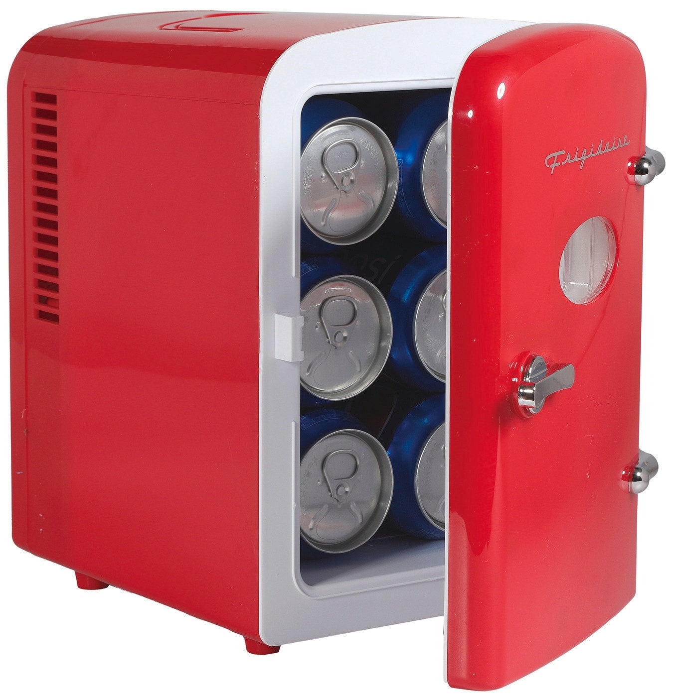 Frigidaire 6 Can/4L Mini Personal Retro Fridge Cooler Includes AC Power Cord & 12V DC Car Adapter EFMIS229-RED