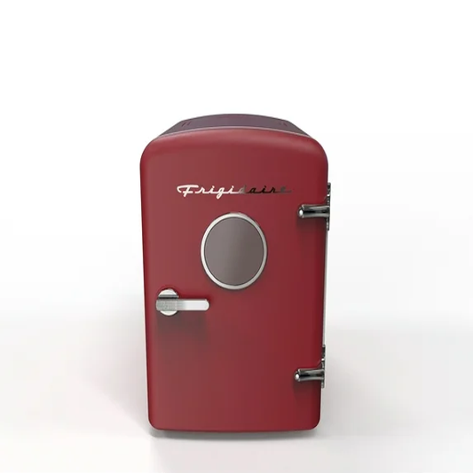Frigidaire 6 Can/4L Mini Personal Retro Fridge Cooler Includes AC Power Cord & 12V DC Car Adapter EFMIS229-RED