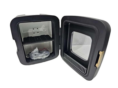 Frigidaire Retro 12 Can Mini Beverage/Skincare Cooler, Plugs into a 12V car adapter or 110V home outlet - EFMIS351-Black