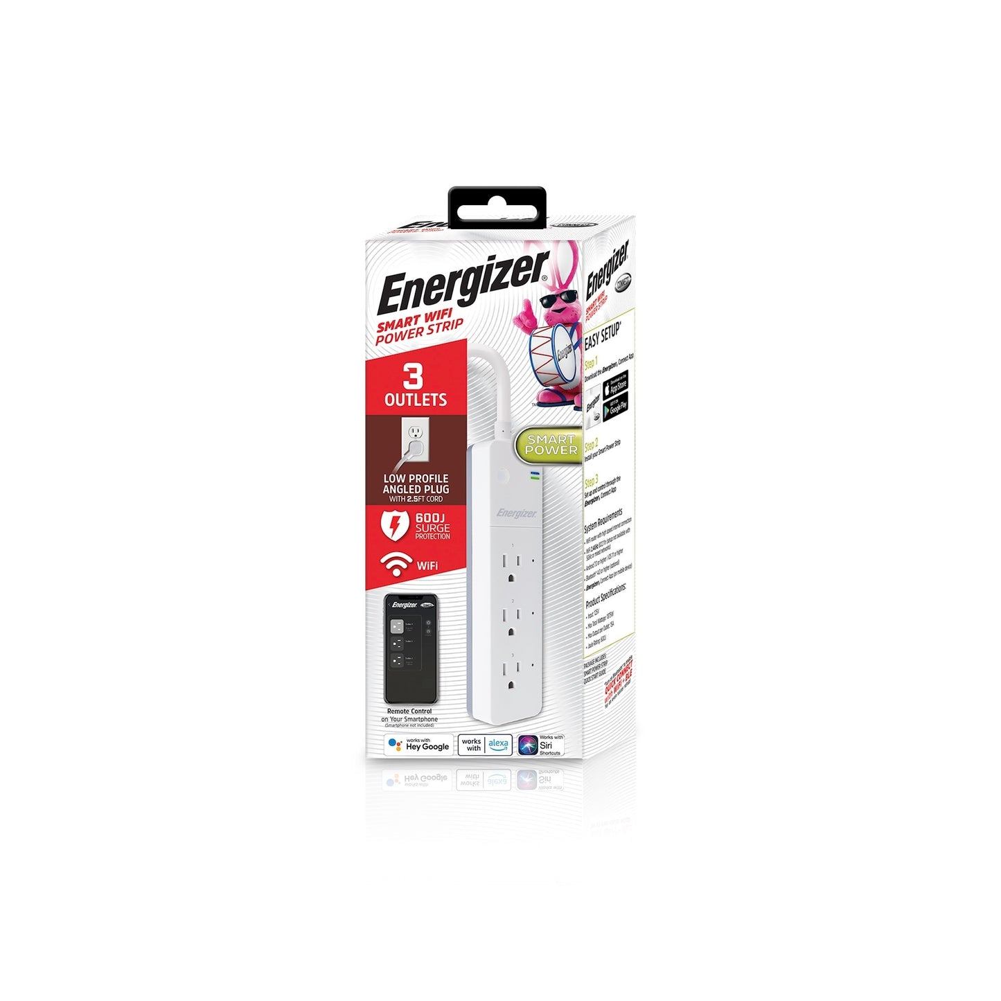 Energizer Connect 125-Volt 3 -Outlet Indoor Smart Plug EIX3-1003-WHT