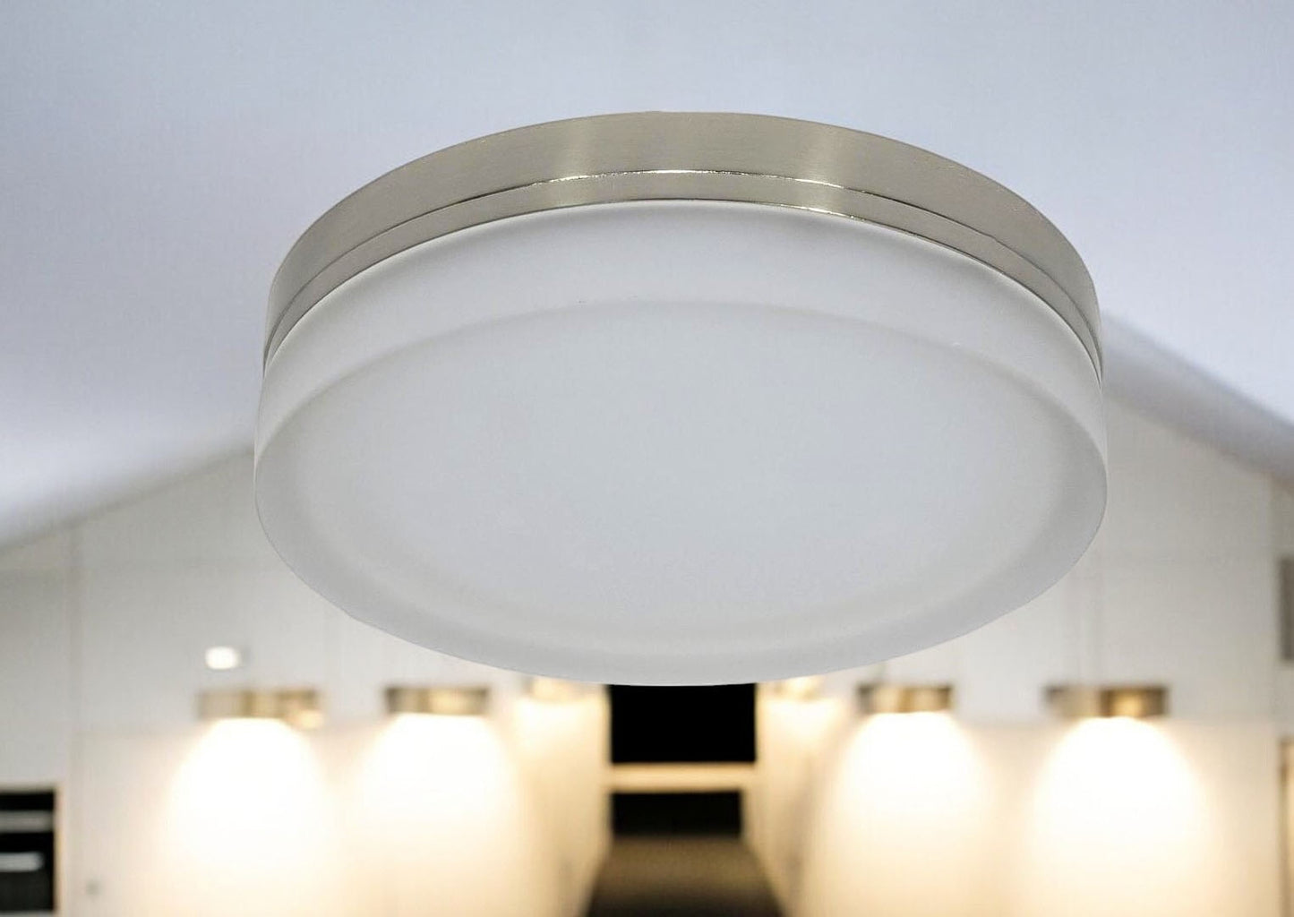 Elecrix 11" LED Flush Mount Light Glass Silver 1000LM 16W 3000K FMT-G20-11-10-SN
