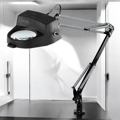 Electrix 7268 BLACK Magnifier Lamp, Clamp-on Mounting, 3-Diopter, 33" Reach, 60W