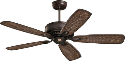 Emerson Ceiling Fans B92VWA 25" Rattan Hand Carved Ceiling Fan Blades, Vintage Walnut, Indoor, Set of 5 Blades