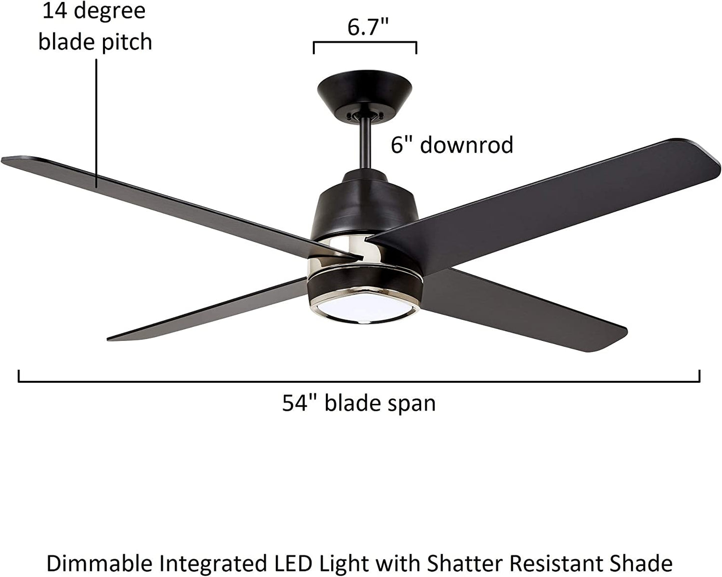 Emerson Zeke 54" Barbeque Black Ceiling Fan LED Light Barbeque Black Blades CF444BQ