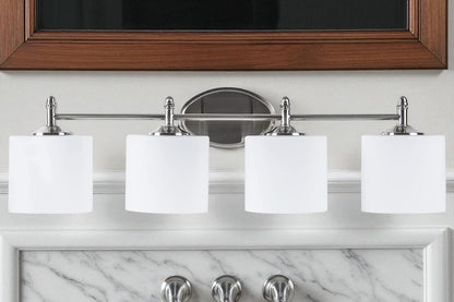 Sunset Lighting Iris Vanity, 4-Light, 100W Bright Satin Nickel - F11004-80