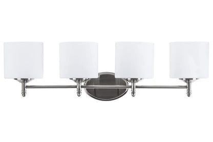 Sunset Lighting Iris Vanity, 4-Light, 100W Bright Satin Nickel - F11004-80