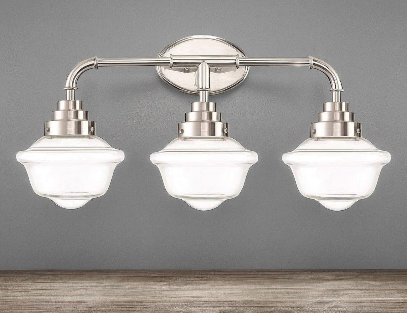 Sunset Lighting ECLAT 3-Light 60W MB Vanity, Bright Satin Nickel F13003-80