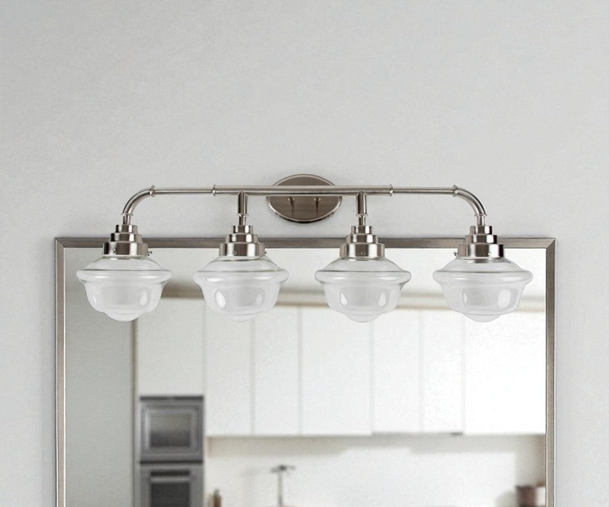 Sunset Lighting 4-Light Vanity, 60W Bright Satin Nickel - F13004-80