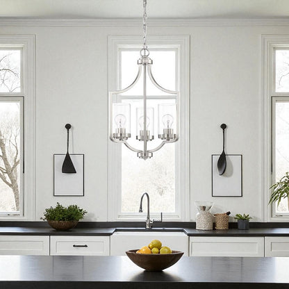 Sunset Lighting Prestige 3-Light Chandelier, Bright Satin Nickel - F15013-80