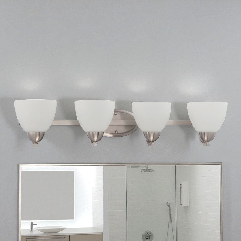 Sunset Preston 4-Light Silver Bathroom Vanity Light  Bright Satin Nickel F16094-80