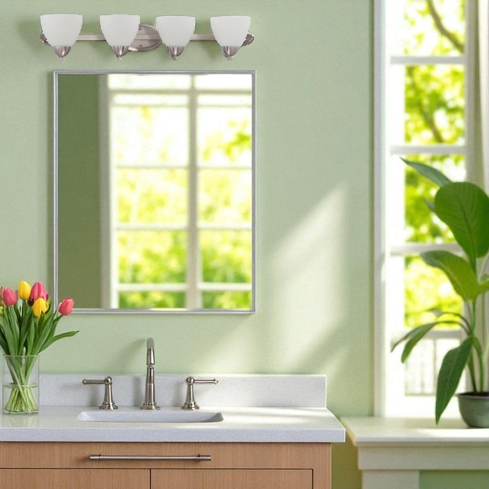 Sunset Preston 4-Light Silver Bathroom Vanity Light  Bright Satin Nickel F16094-80