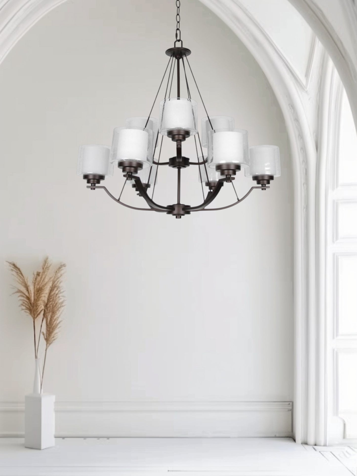 Sunset Lighting  9-Light Chandelier, 60W Provincial Bronze - F17009-64