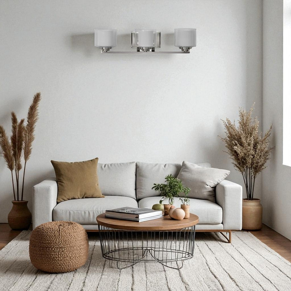 Sunset Lighting 3-Light Vanity, 100W Bright Satin Nickel -  F17013-80