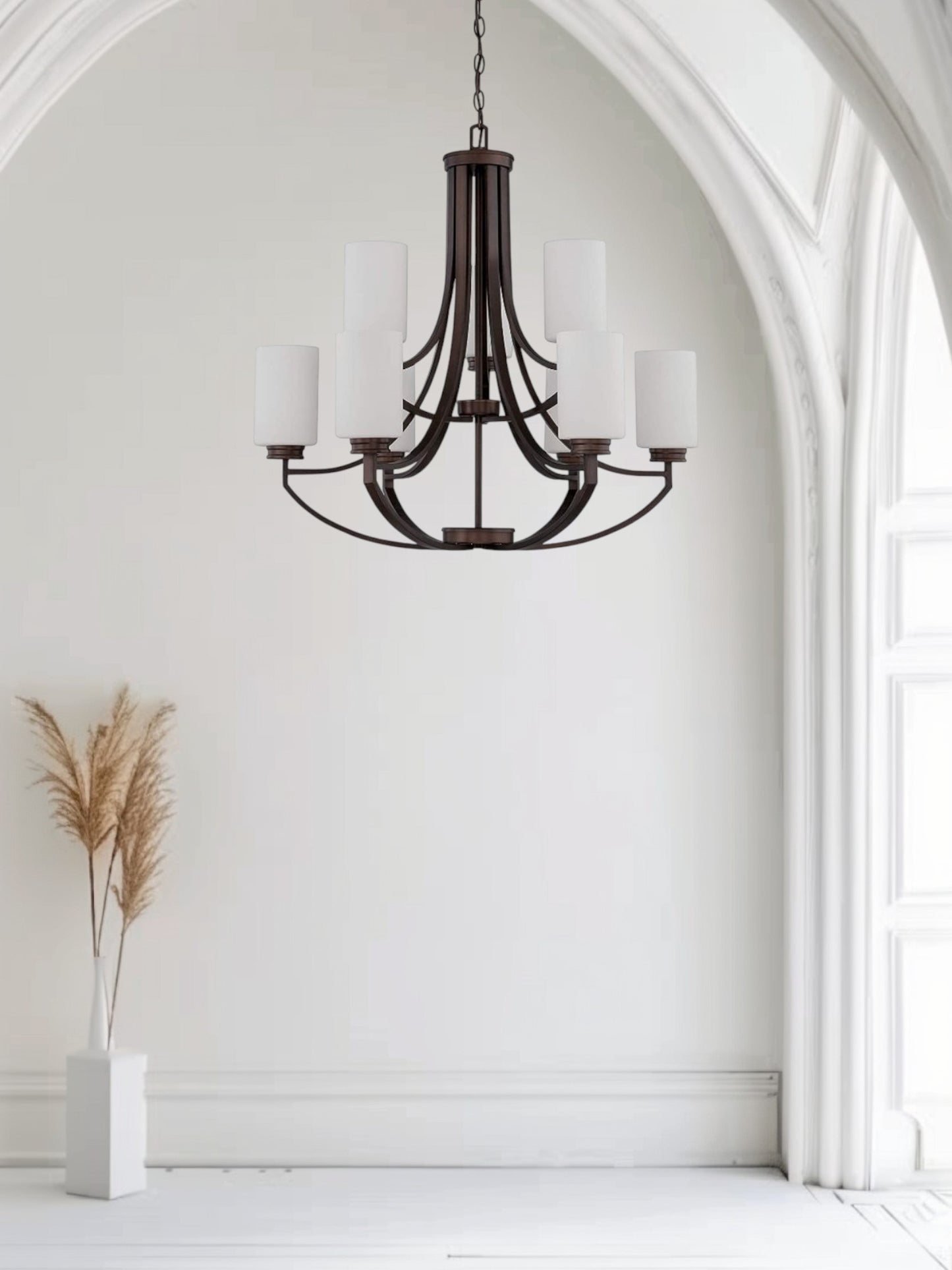 Sunset Lighting F18009-64 Sunset Dalton Modern Farmhouse Chandelier 9-Light Bronze