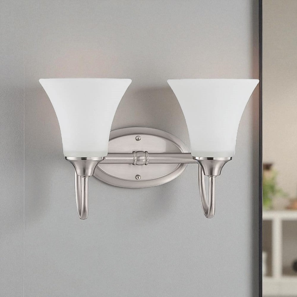 Sunset Lighting 2-Light Darby Vanity 100W MB Satin Nickel F18042-80