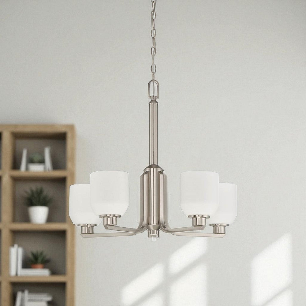 Luminance 5-Light Chandelier, Bright Satin Nickel - F19025-80