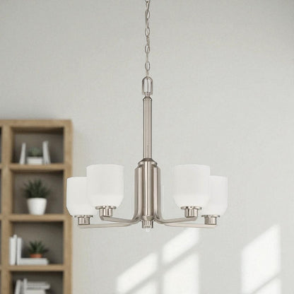 Luminance 5-Light Chandelier, Bright Satin Nickel - F19025-80