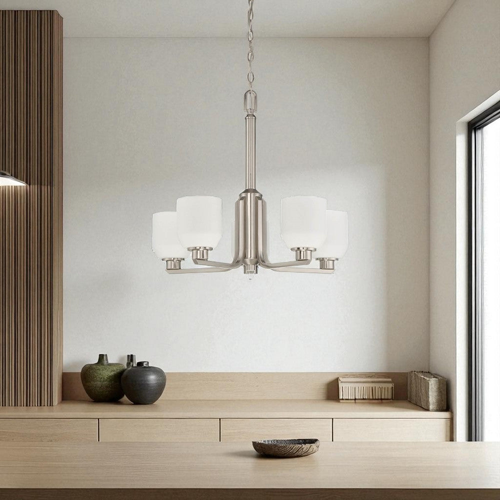 Luminance 5-Light Chandelier, Bright Satin Nickel - F19025-80