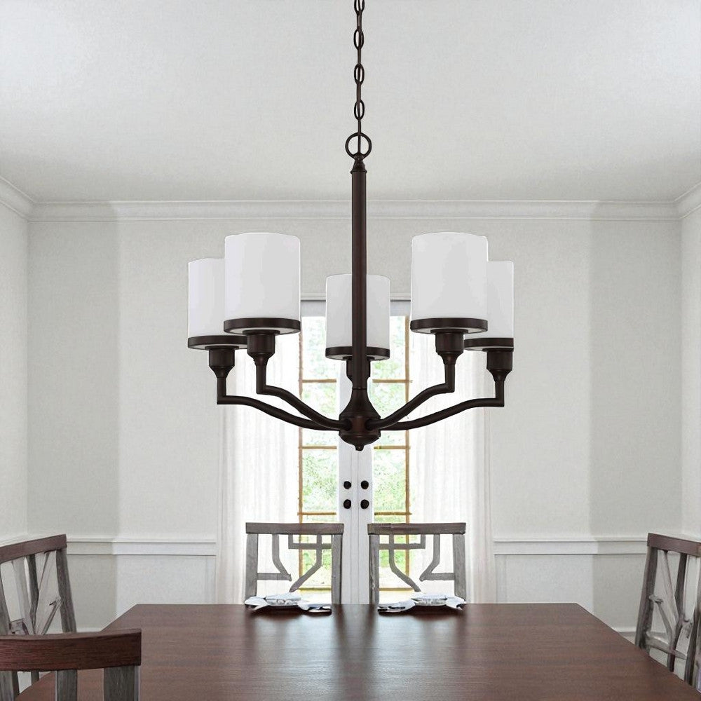 Sunset F21005-64 5 Lt 100W Mb Payton Chandelier Provincial Bronze