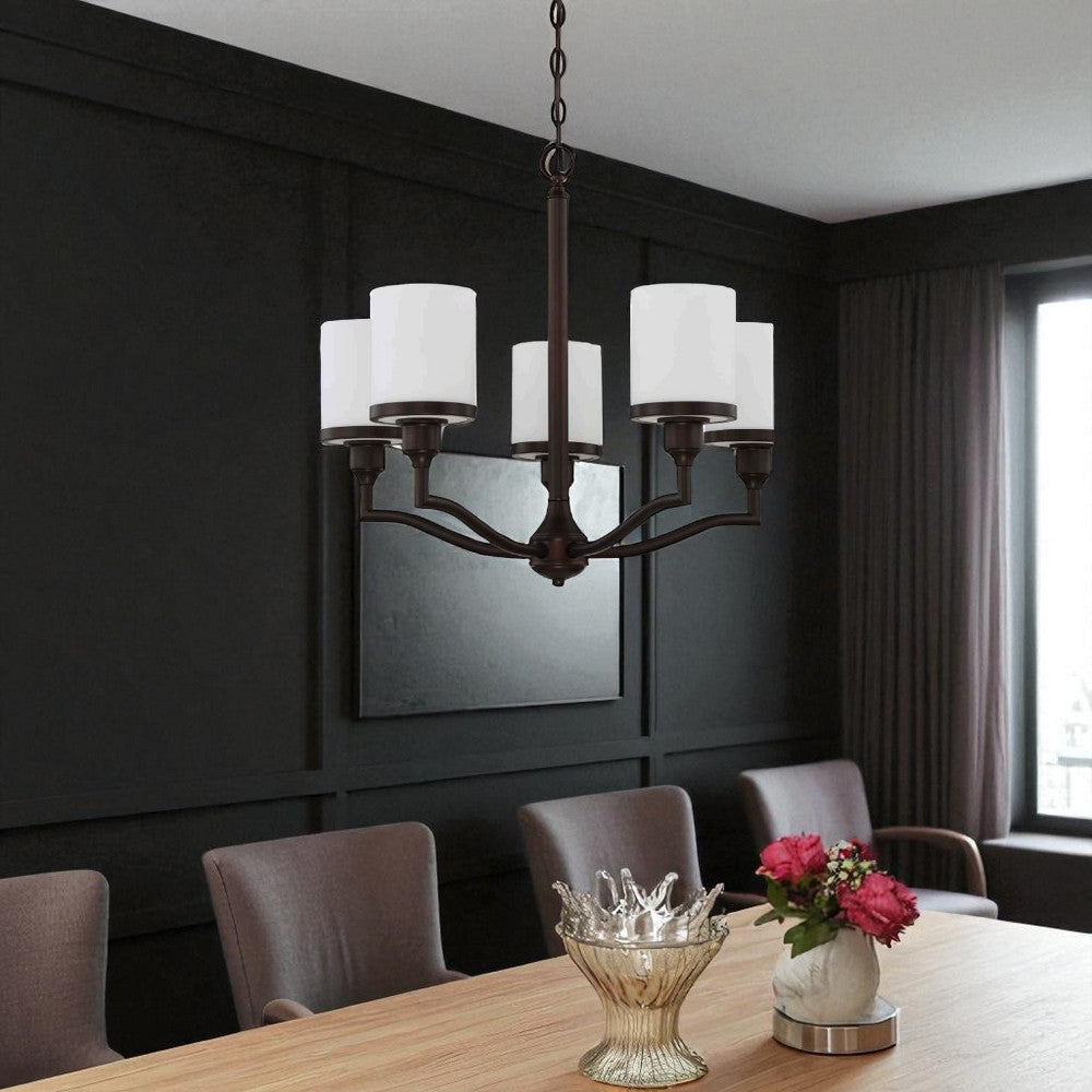 Sunset F21005-64 5 Lt 100W Mb Payton Chandelier Provincial Bronze