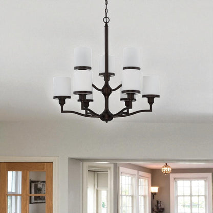 Sunset F21009-64 9-Light 60W Mb Payton Two-Tier Chandelier Provincial Bronze