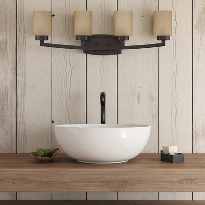 Luminance Hadley Four Light Vanity Amber Glass Provincial Bronze F22114-64