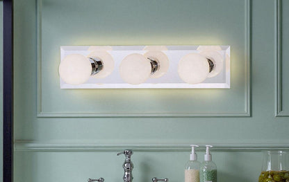 Sunset Lighting 3-Light Bath Vanity, Polished Chrome Finish Beveled Glass F2230-15
